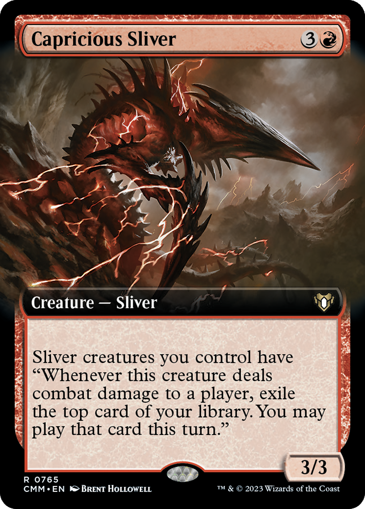 Capricious Sliver (Extended Art) [Commander Masters] | Sanctuary Gaming