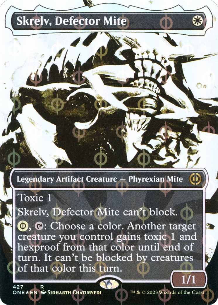 Skrelv, Defector Mite (Borderless Ichor Step-and-Compleat Foil) [Phyrexia: All Will Be One] | Sanctuary Gaming