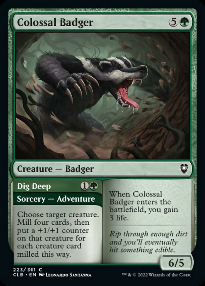 Colossal Badger // Dig Deep [Commander Legends: Battle for Baldur's Gate] | Sanctuary Gaming