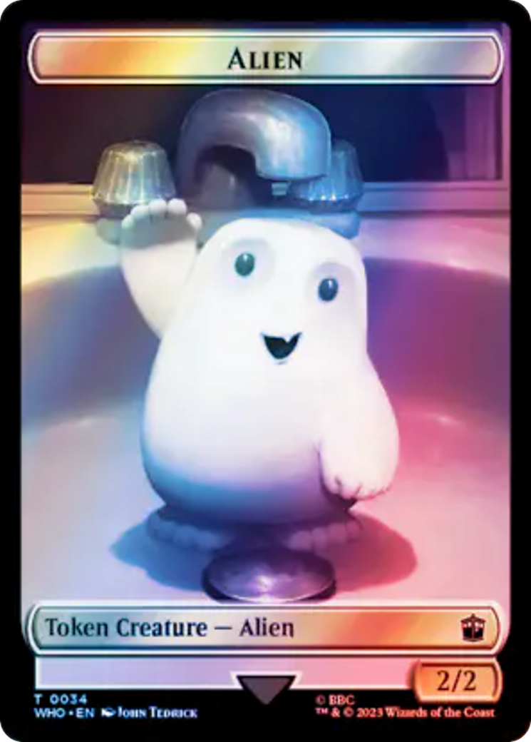 Alien // Clue (0054) Double-Sided Token (Surge Foil) [Doctor Who Tokens] | Sanctuary Gaming