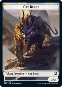 Cat Beast // Construct Double-sided Token [Zendikar Rising Tokens] | Sanctuary Gaming