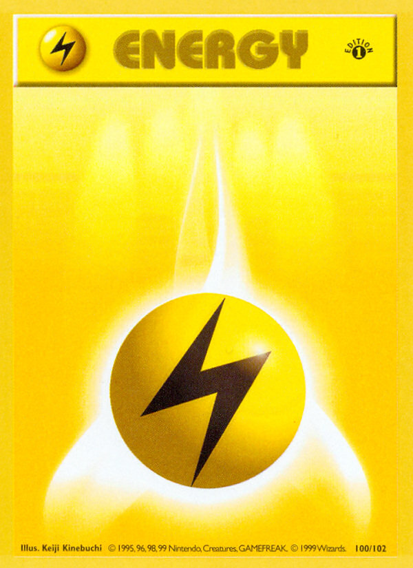 Lightning Energy (100/102) (Shadowless) [Base Set 1st Edition] | Sanctuary Gaming