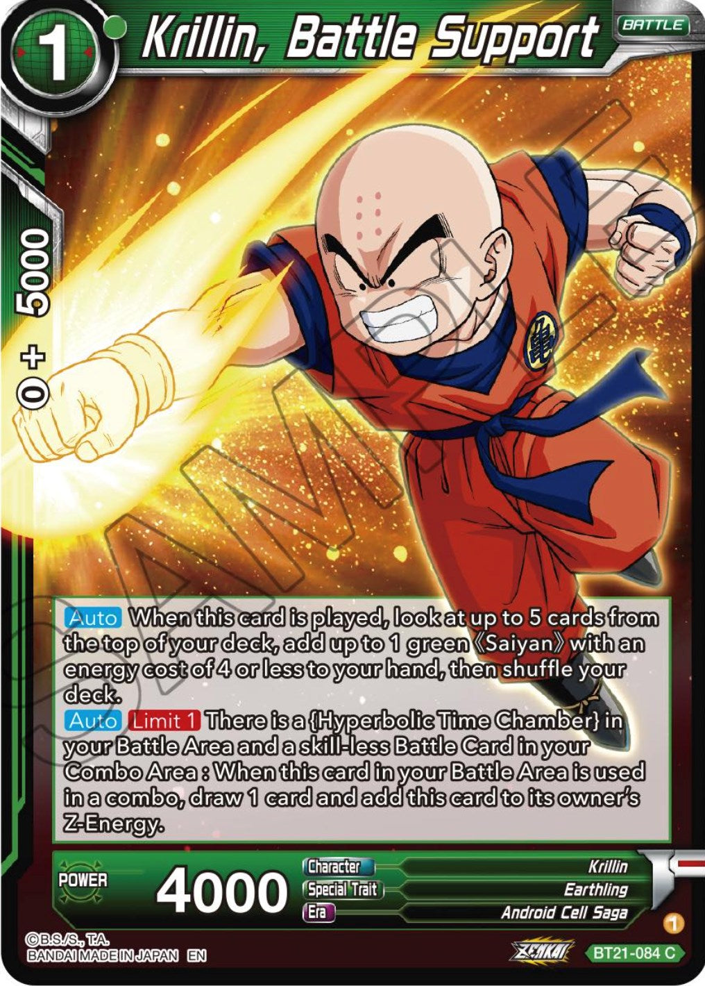 Krillin, Battle Support (BT21-084) [Wild Resurgence] | Sanctuary Gaming