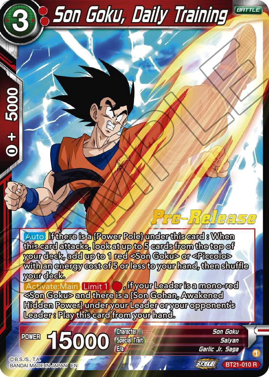 Son Goku, Daily Training (BT21-010) [Wild Resurgence Pre-Release Cards] | Sanctuary Gaming