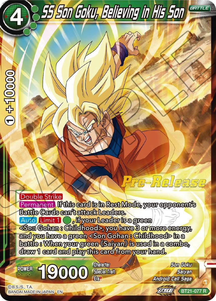 SS Son Goku, Believing in His Son (BT21-077) [Wild Resurgence Pre-Release Cards] | Sanctuary Gaming