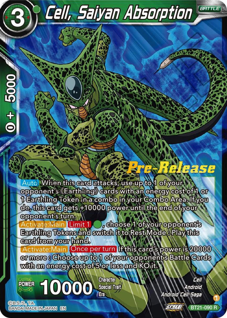 Cell, Saiyan Absorption (BT21-090) [Wild Resurgence Pre-Release Cards] | Sanctuary Gaming