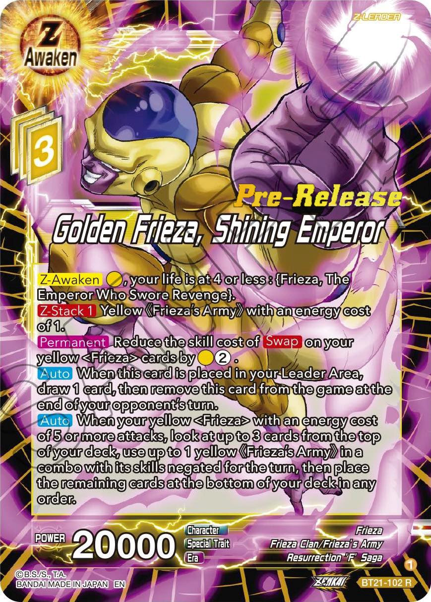 Golden Frieza, Shining Emperor (BT21-102) [Wild Resurgence Pre-Release Cards] | Sanctuary Gaming