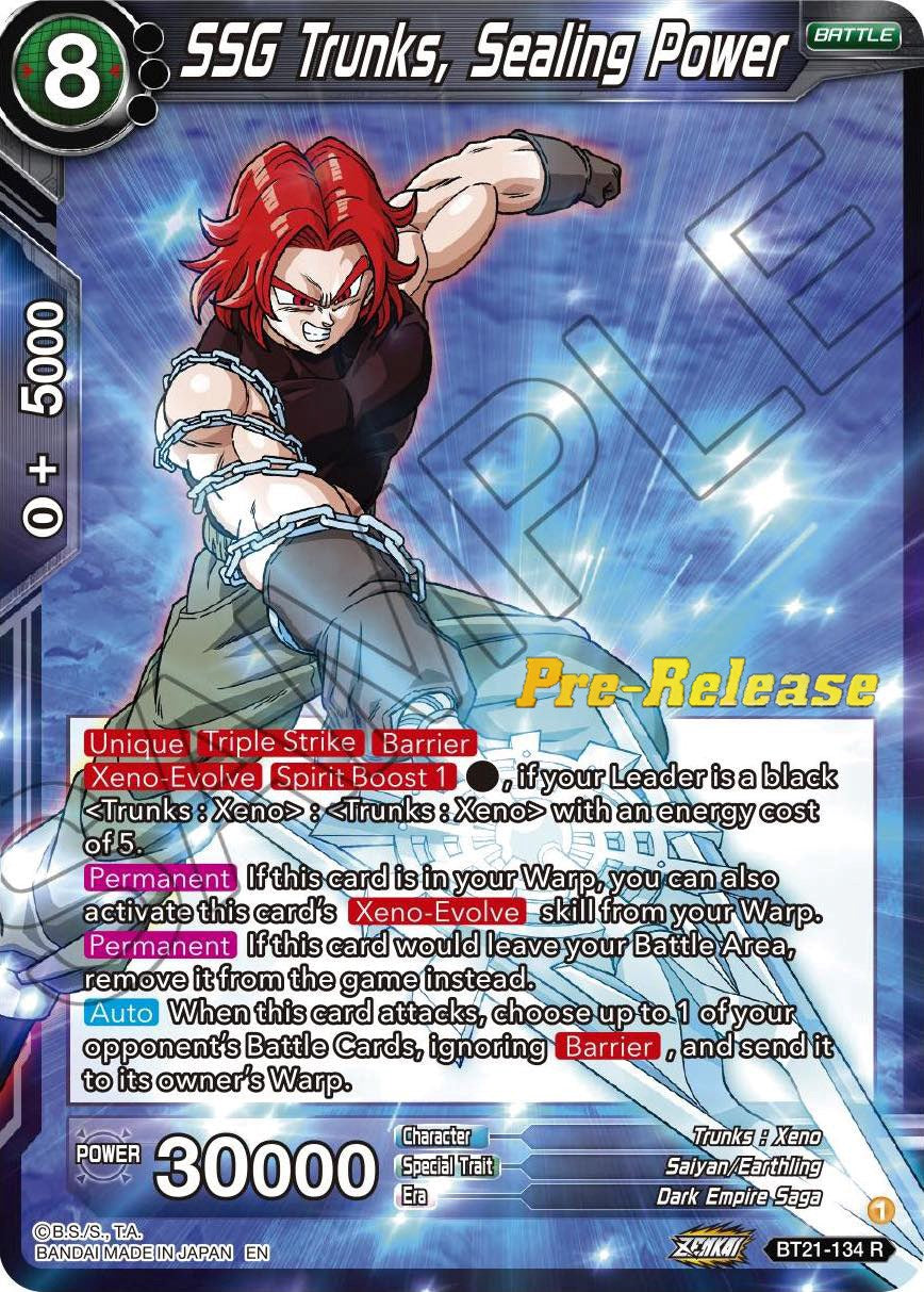 SSG Trunks, Sealing Power (BT21-134) [Wild Resurgence Pre-Release Cards] | Sanctuary Gaming