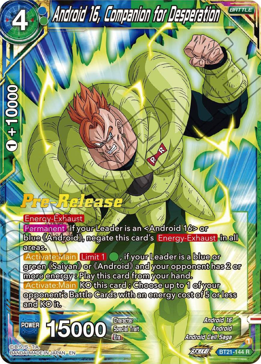 Android 16, Companion for Desperation (BT21-144) [Wild Resurgence Pre-Release Cards] | Sanctuary Gaming