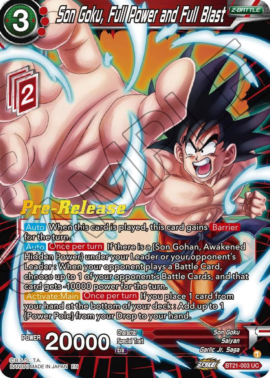 Son Goku, Full Power and Full Blast (BT21-003) [Wild Resurgence Pre-Release Cards] | Sanctuary Gaming