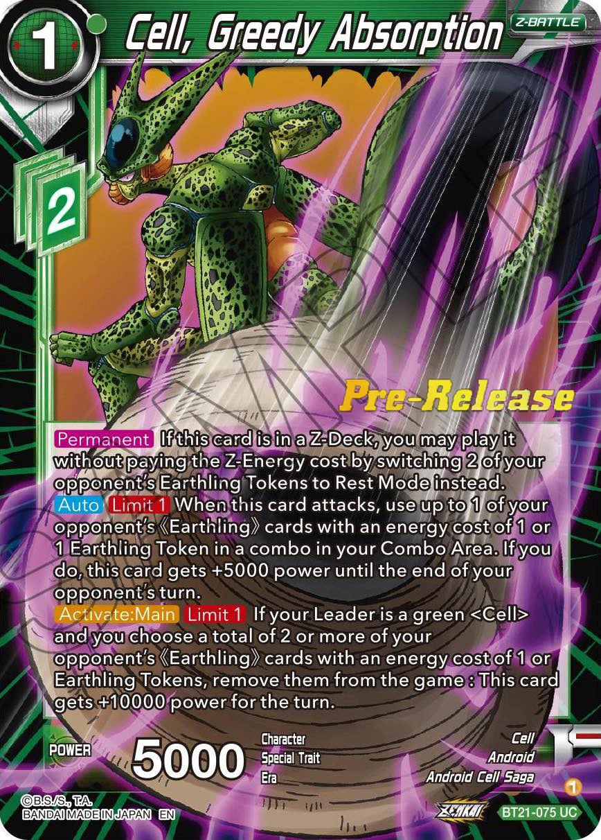 Cell, Greedy Absorption (BT21-075) [Wild Resurgence Pre-Release Cards] | Sanctuary Gaming