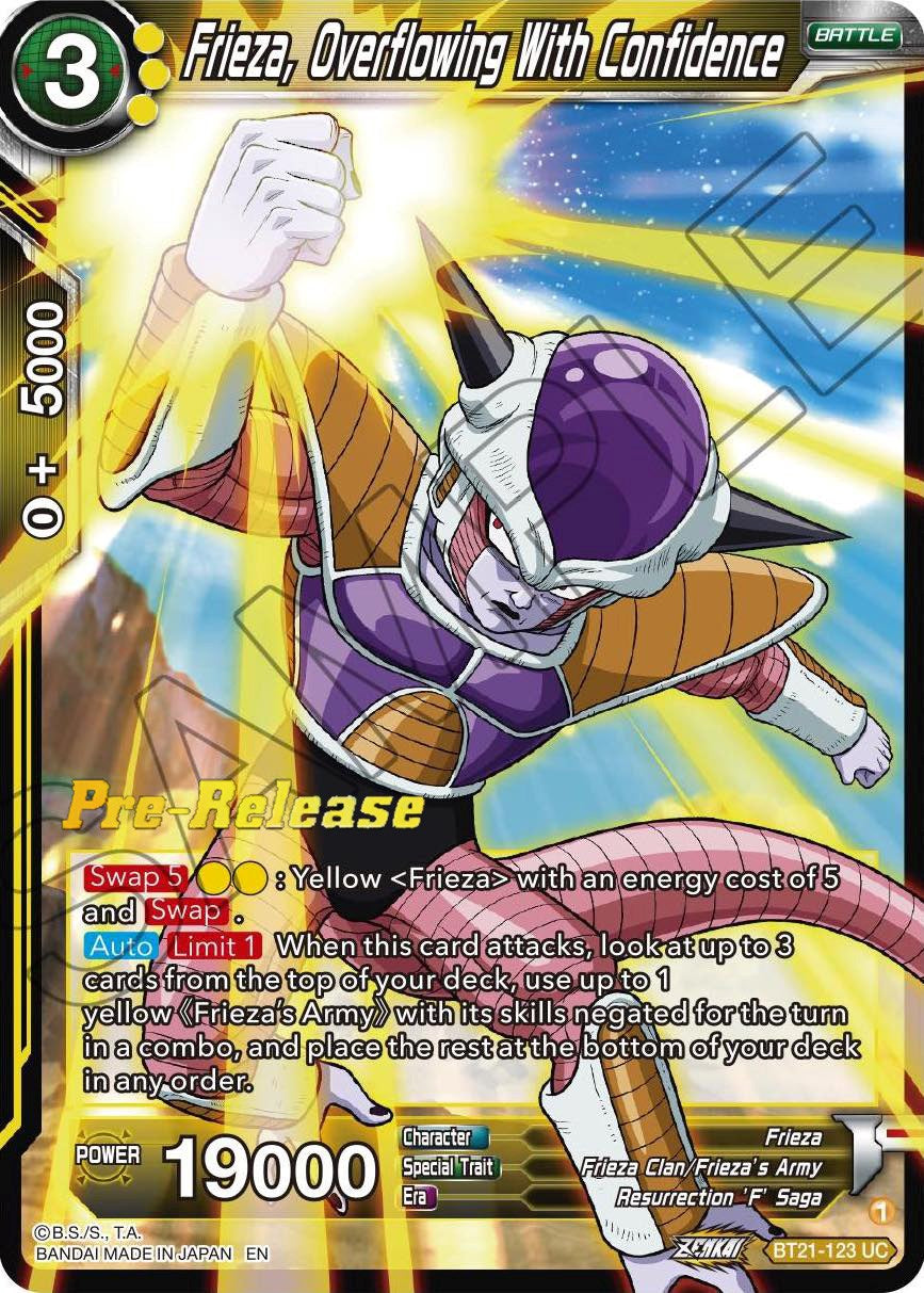 Frieza, Overflowing With Confidence (BT21-123) [Wild Resurgence Pre-Release Cards] | Sanctuary Gaming