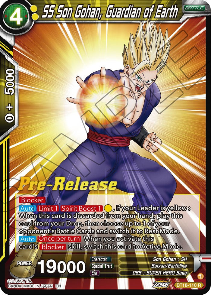 SS Son Gohan, Guardian of Earth (BT18-110) [Dawn of the Z-Legends Prerelease Promos] | Sanctuary Gaming