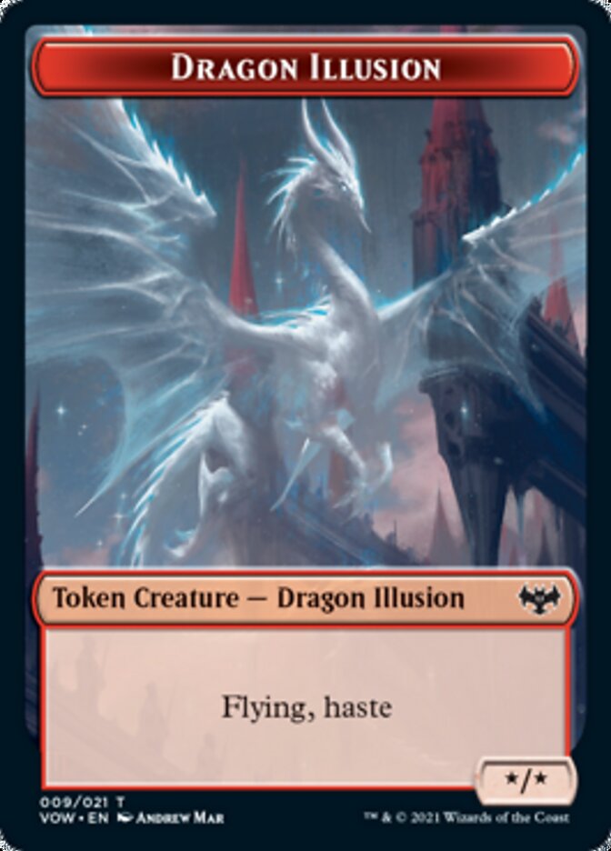 Insect // Dragon Illusion Double-sided Token [Innistrad: Crimson Vow Tokens] | Sanctuary Gaming