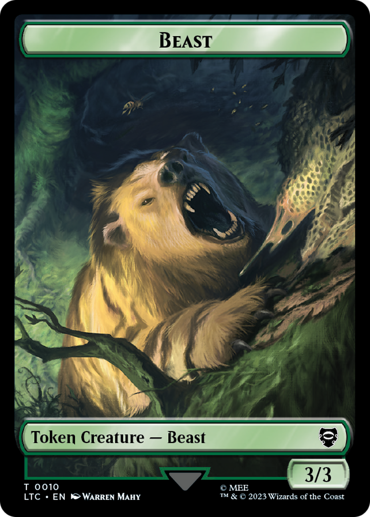 Beast // Treefolk Double Sided Token [The Lord of the Rings: Tales of Middle-Earth Commander Tokens] | Sanctuary Gaming