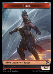 Rebel // Phyrexian Germ Double-Sided Token [Phyrexia: All Will Be One Commander Tokens] | Sanctuary Gaming