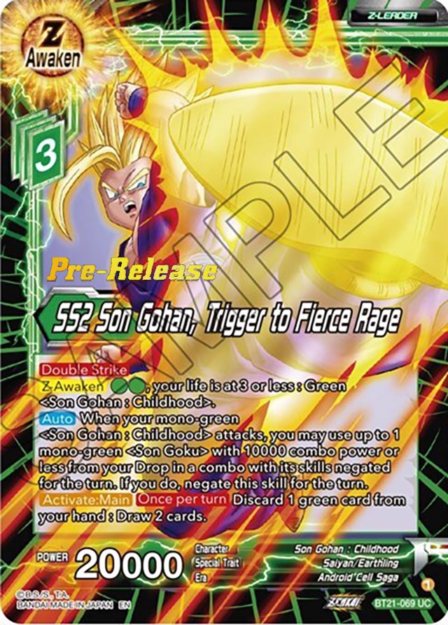 SS2 Son Gohan, Trigger to Fierce Rage (BT21-069) [Wild Resurgence Pre-Release Cards] | Sanctuary Gaming