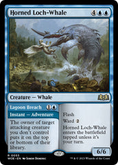 Horned Loch-Whale // Lagoon Breach (Promo Pack) [Wilds of Eldraine Promos] | Sanctuary Gaming