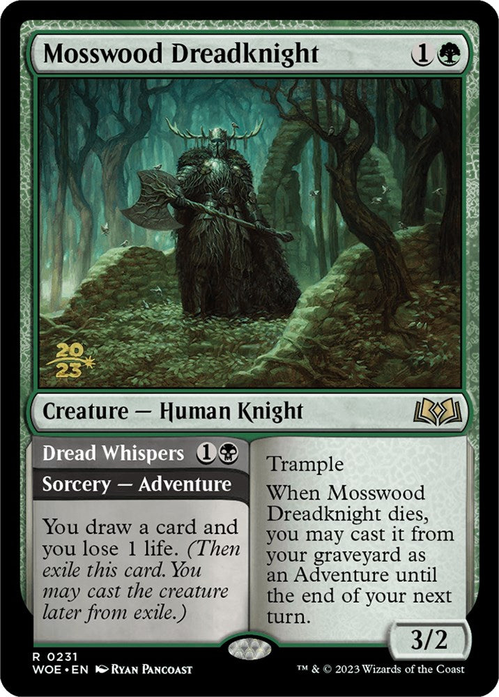 Mosswood Dreadknight // Dread Whispers (Promo Pack) [Wilds of Eldraine Promos] | Sanctuary Gaming