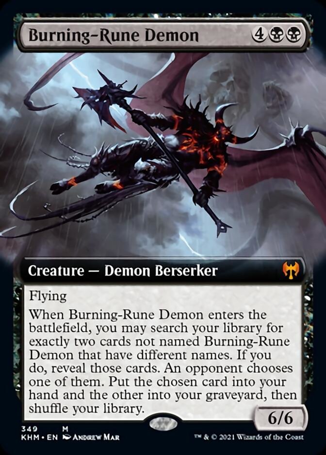 Burning-Rune Demon (Extended Art) [Kaldheim] | Sanctuary Gaming