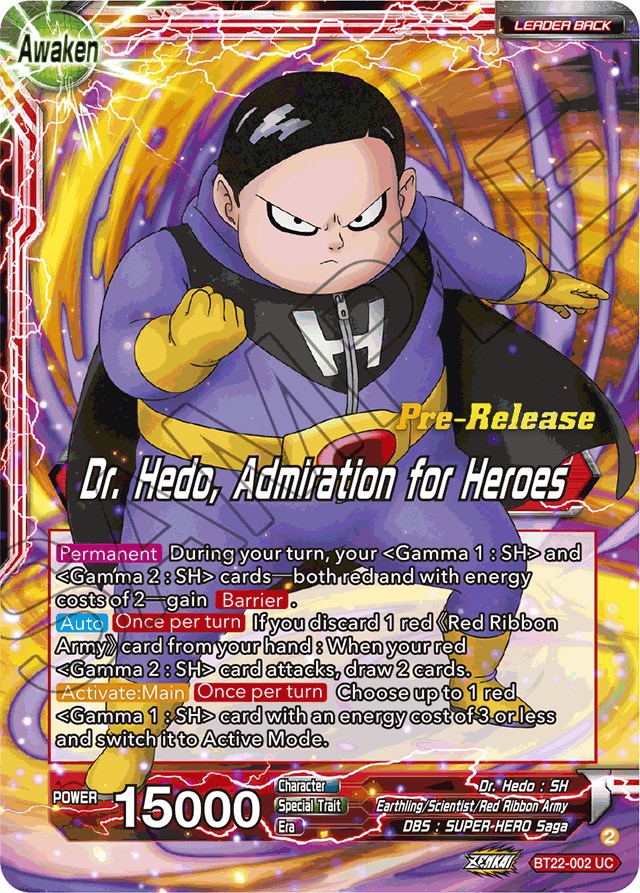 Dr. Hedo // Dr Hedo, Admiration for Heroes (BT22-002) [Critical Blow Prerelease Promos] | Sanctuary Gaming