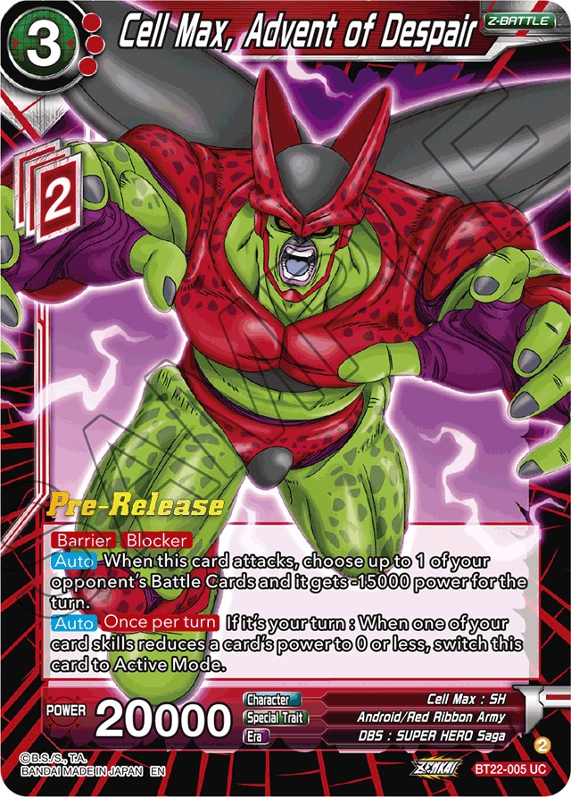 Cell Max, Advent of Despair (BT22-005) [Critical Blow Prerelease Promos] | Sanctuary Gaming