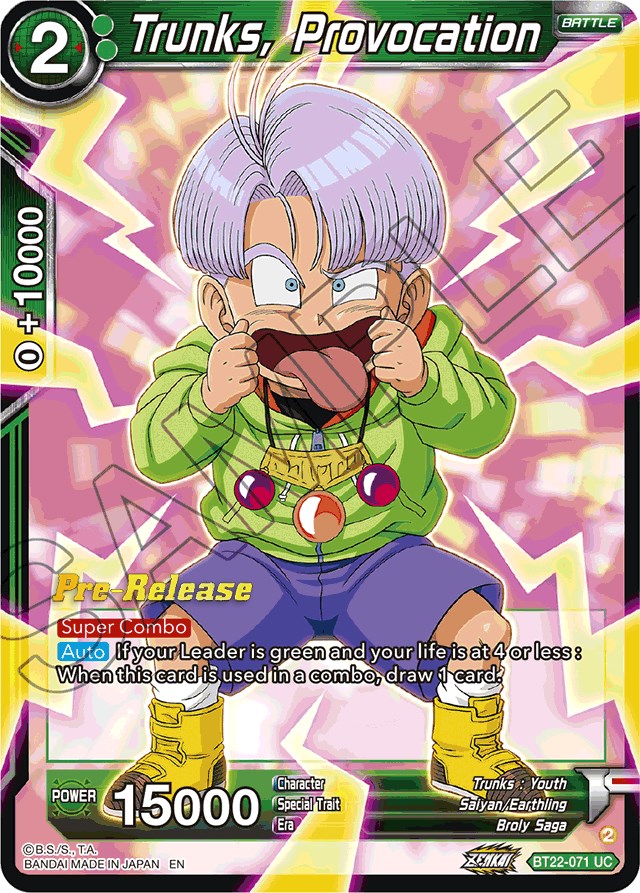 Trunks, Provocation (BT22-071) [Critical Blow Prerelease Promos] | Sanctuary Gaming