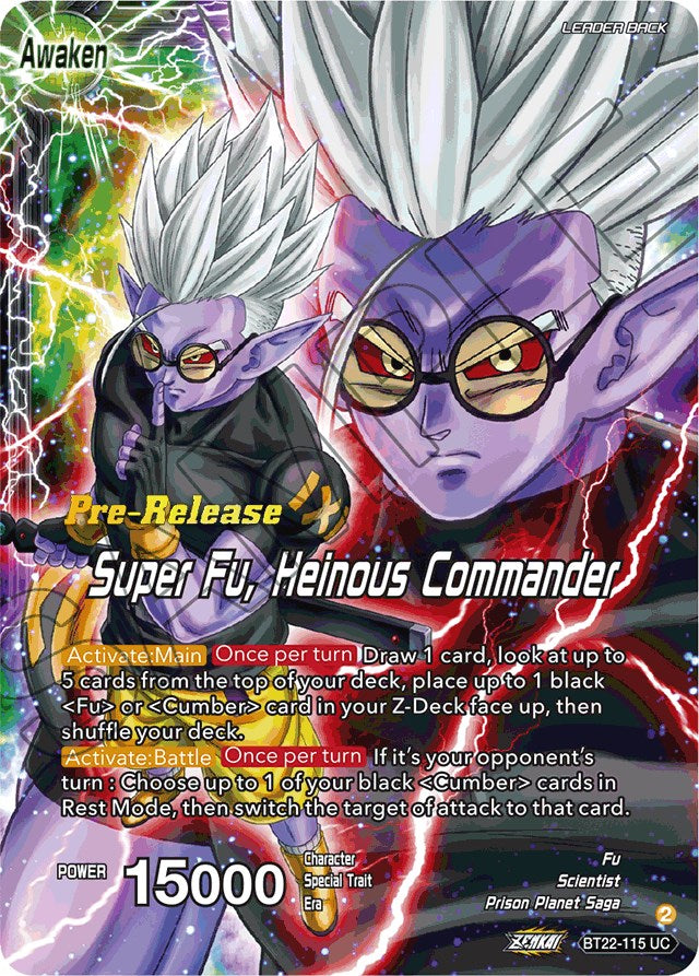 Fu // Super Fu, Heinous Commander (BT22-115) [Critical Blow Prerelease Promos] | Sanctuary Gaming