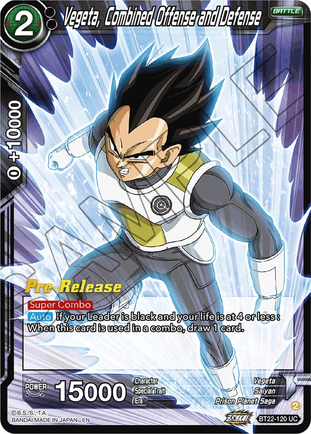 Vegeta, Combined Offense and Defense (BT22-120) [Critical Blow Prerelease Promos] | Sanctuary Gaming