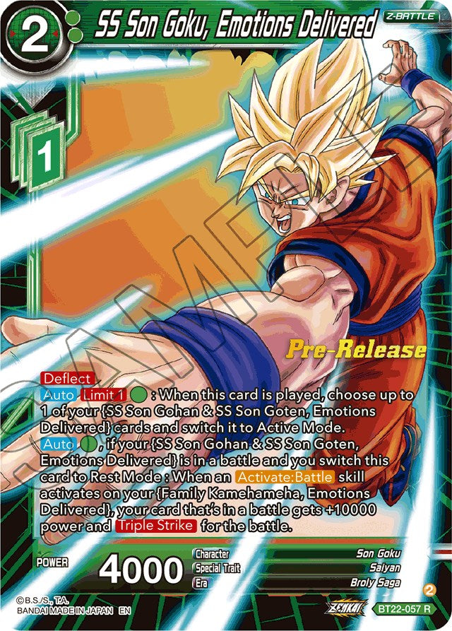 SS Son Goku, Emotions Delivered (BT22-057) [Critical Blow Prerelease Promos] | Sanctuary Gaming