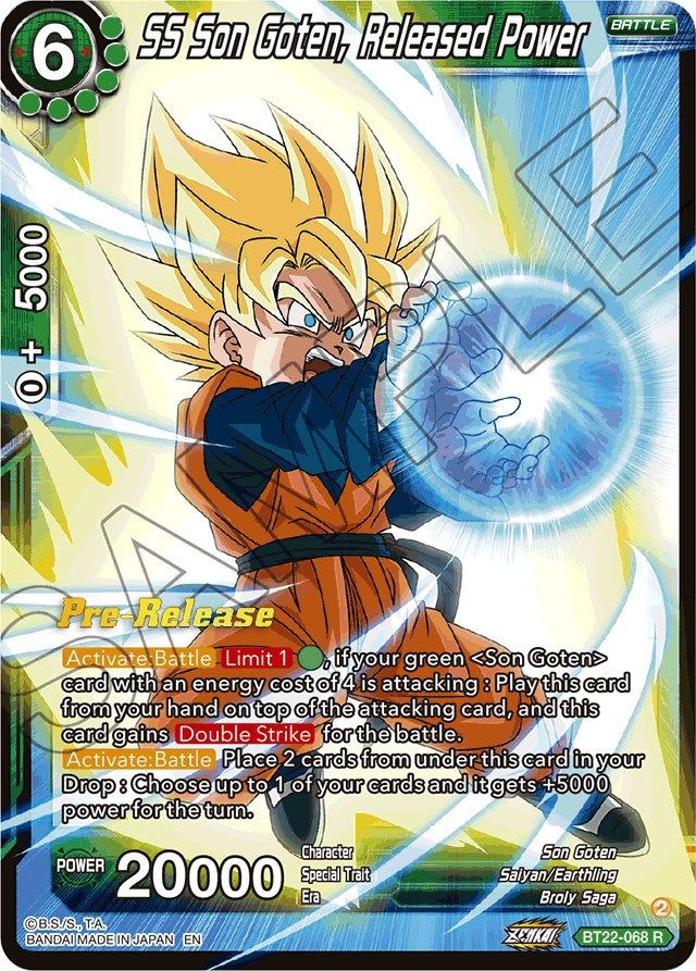 SS Son Goten, Released Power (BT22-068) [Critical Blow Prerelease Promos] | Sanctuary Gaming