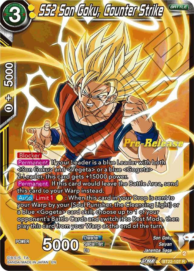 SS2 Son Goku, Counter Strike (BT22-107) [Critical Blow Prerelease Promos] | Sanctuary Gaming