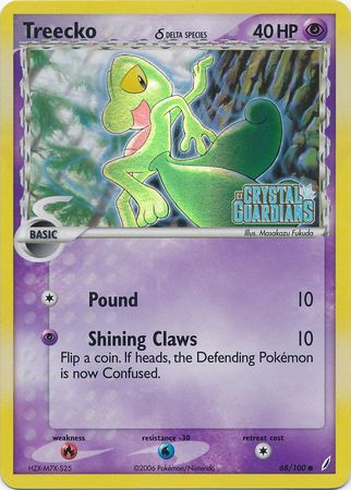 Treecko (68/100) (Delta Species) (Stamped) [EX: Crystal Guardians] | Sanctuary Gaming