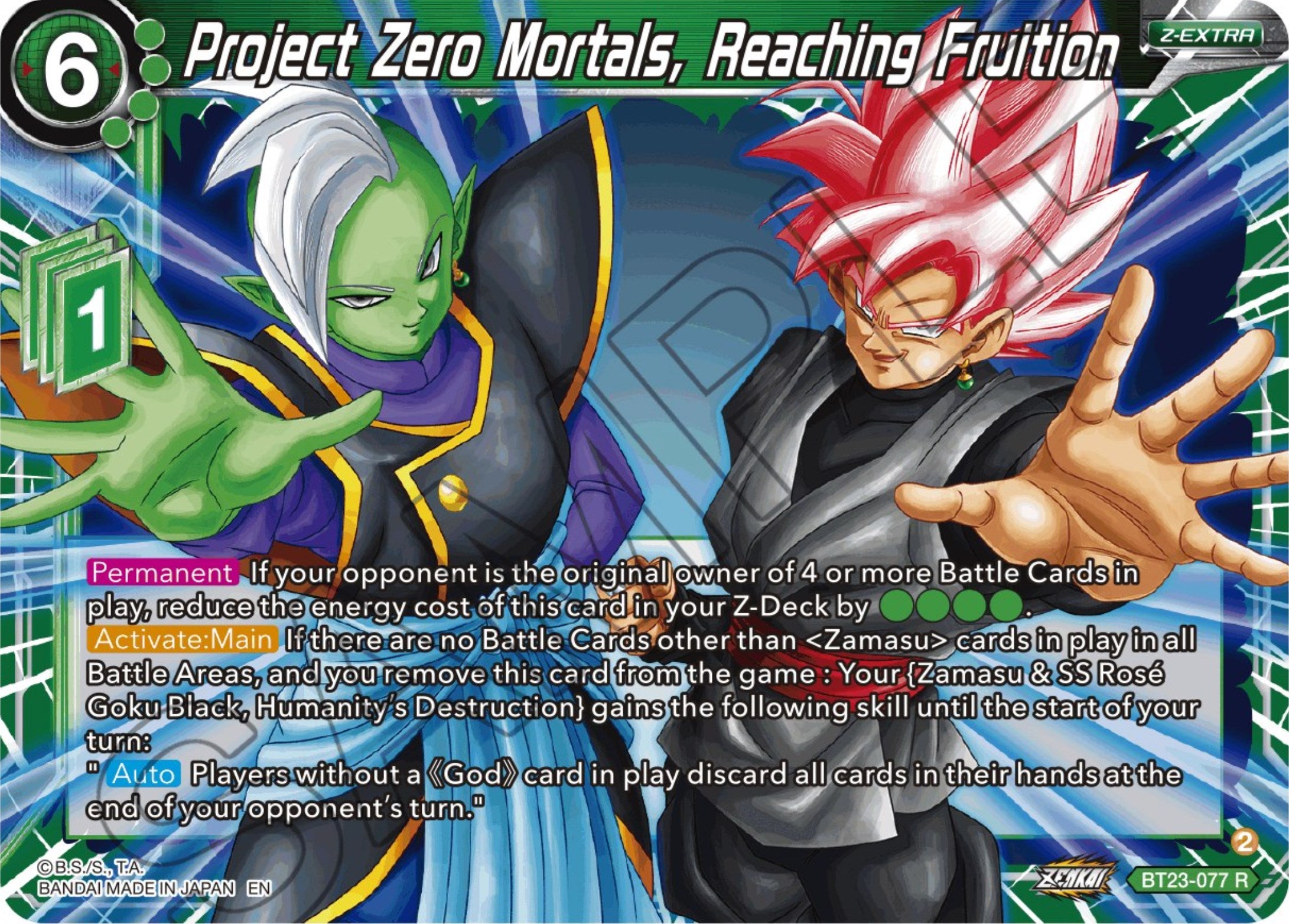 Project Zero Mortals, Reaching Fruition (BT23-077) [Perfect Combination] | Sanctuary Gaming
