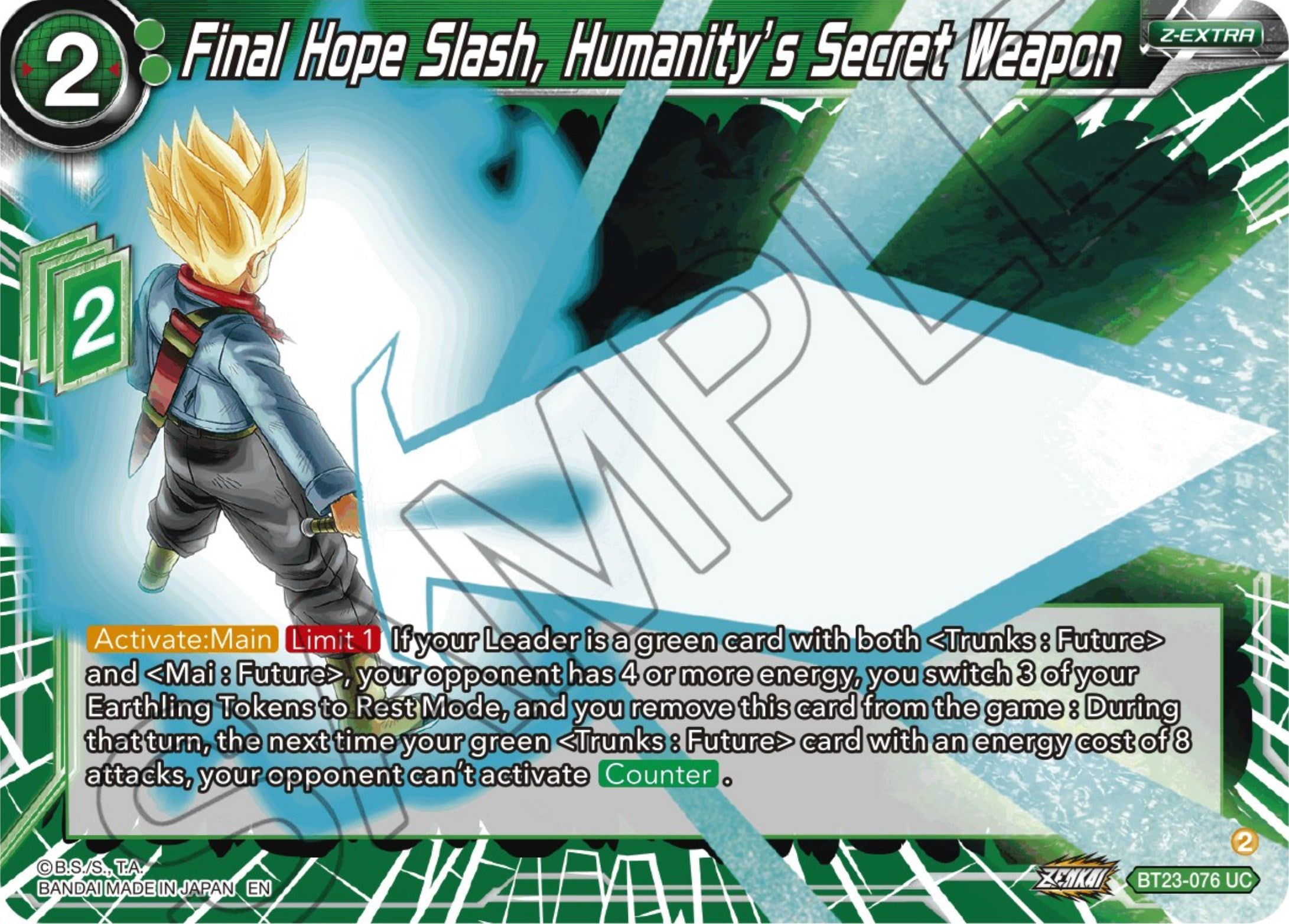 Final Hope Slash, Humanity's Secret Weapon (BT23-076) [Perfect Combination] | Sanctuary Gaming
