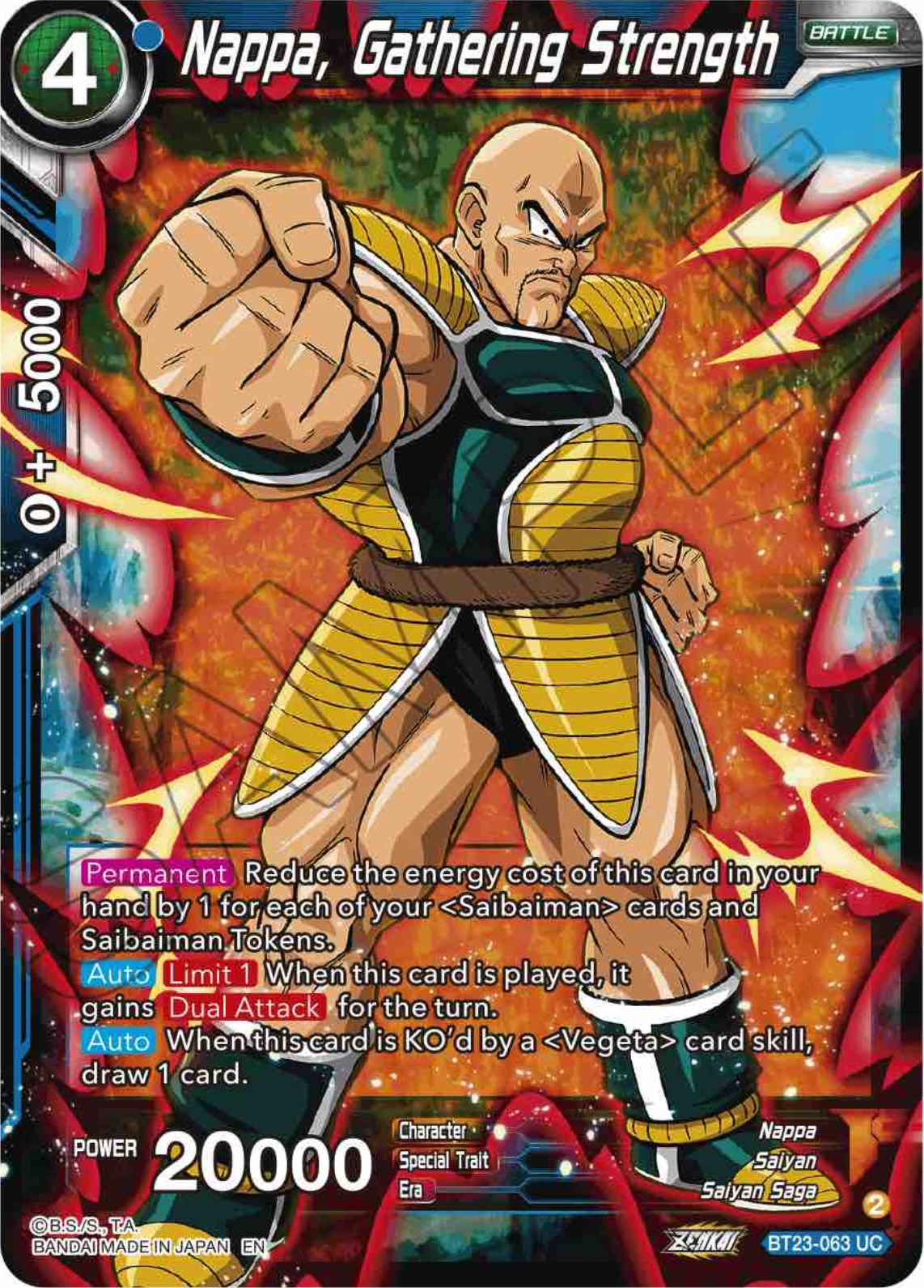 Nappa, Gathering Strength (BT23-063) [Perfect Combination] | Sanctuary Gaming