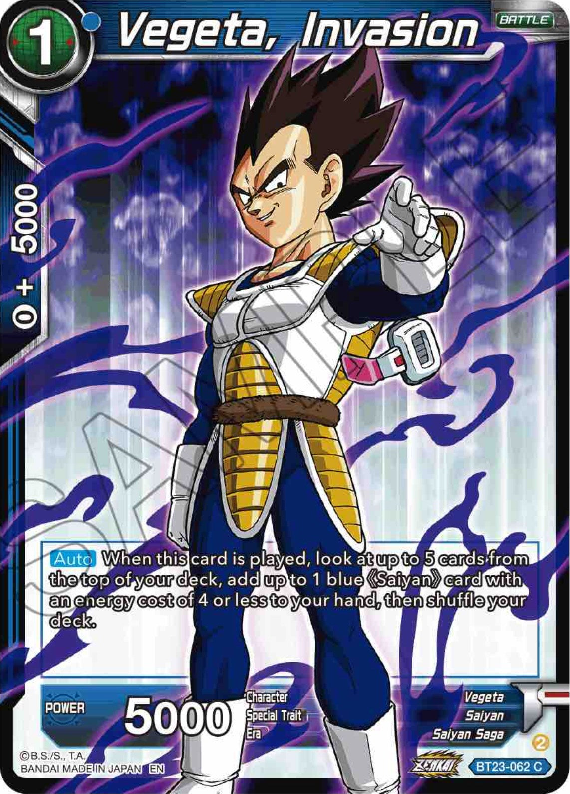 Vegeta, Invasion (BT23-062) [Perfect Combination] | Sanctuary Gaming