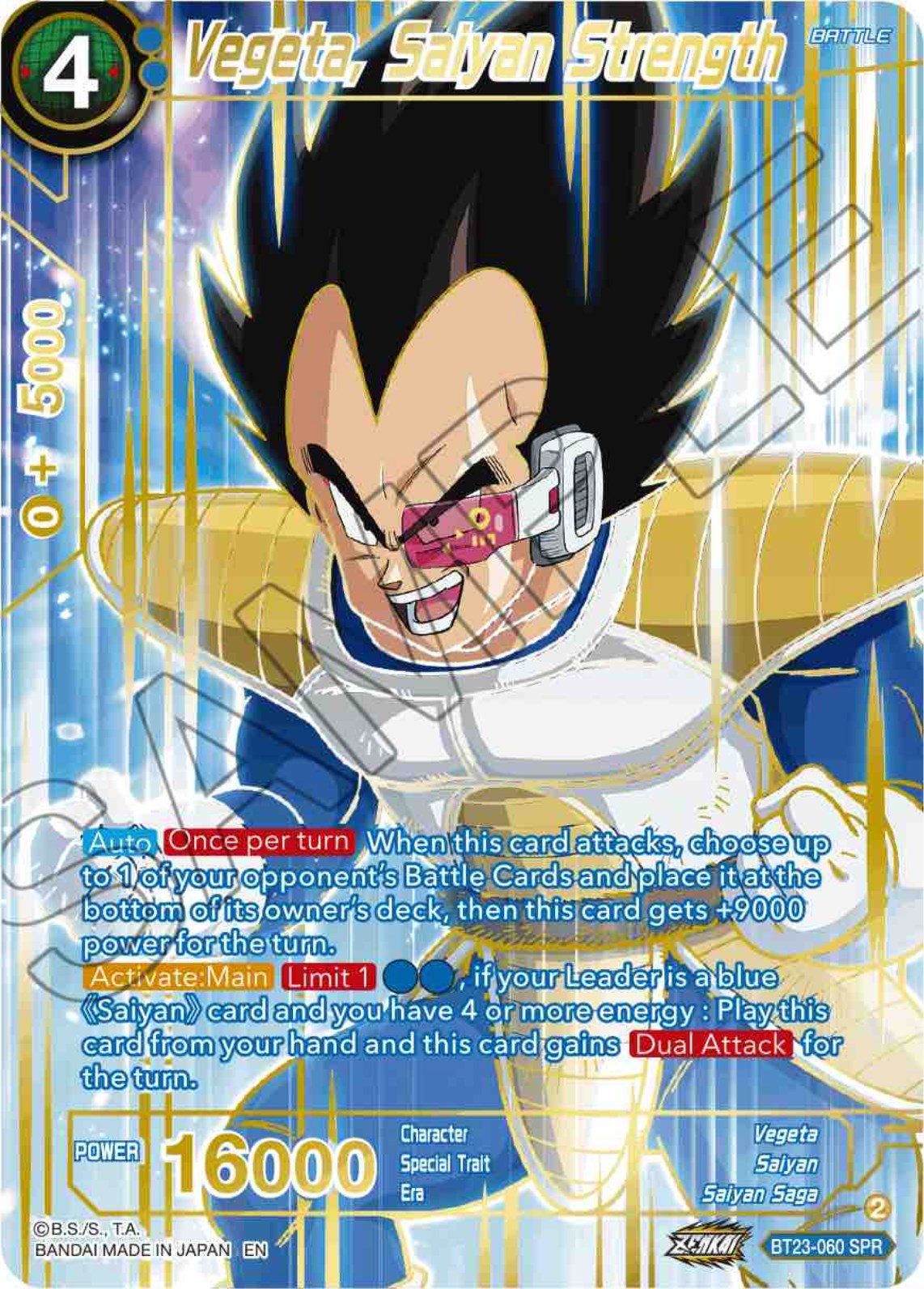 Vegeta, Saiyan Strength (SPR) (BT23-060) [Perfect Combination] | Sanctuary Gaming