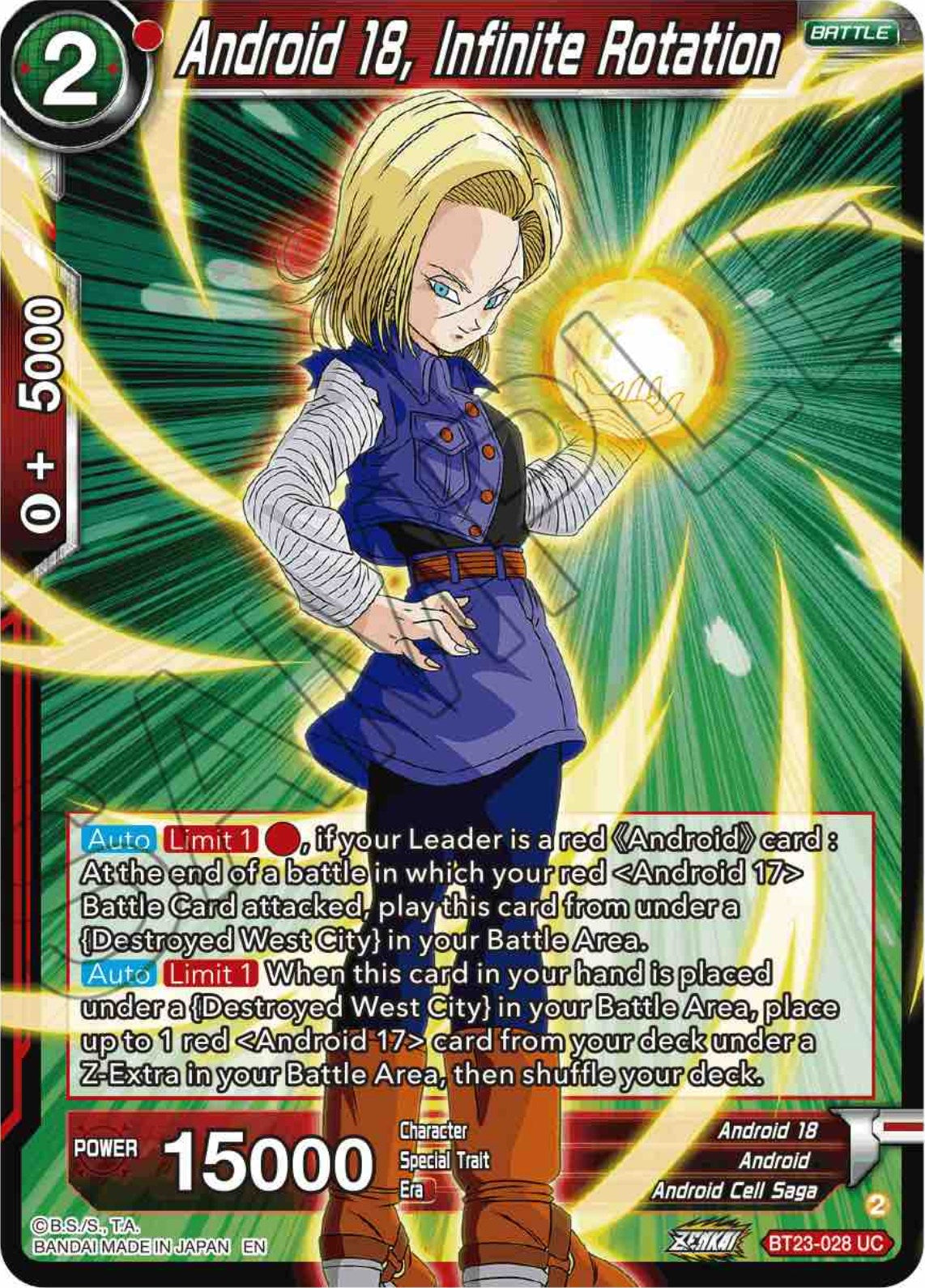 Android 18, Infinite Rotation (BT23-028) [Perfect Combination] | Sanctuary Gaming