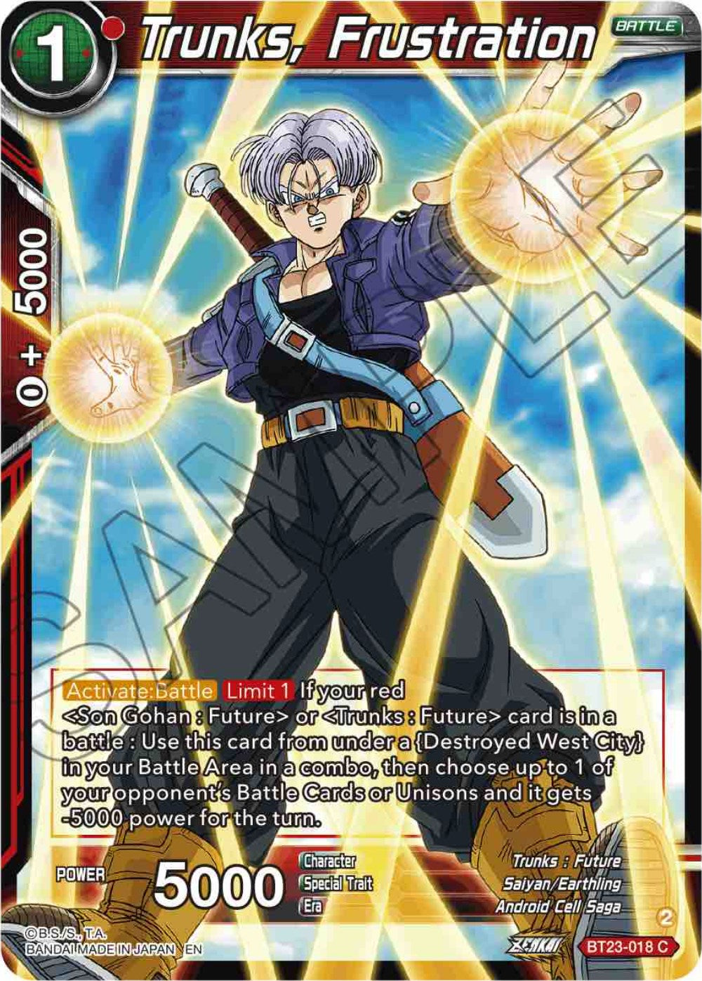 Trunks, Frustration (BT23-018) [Perfect Combination] | Sanctuary Gaming