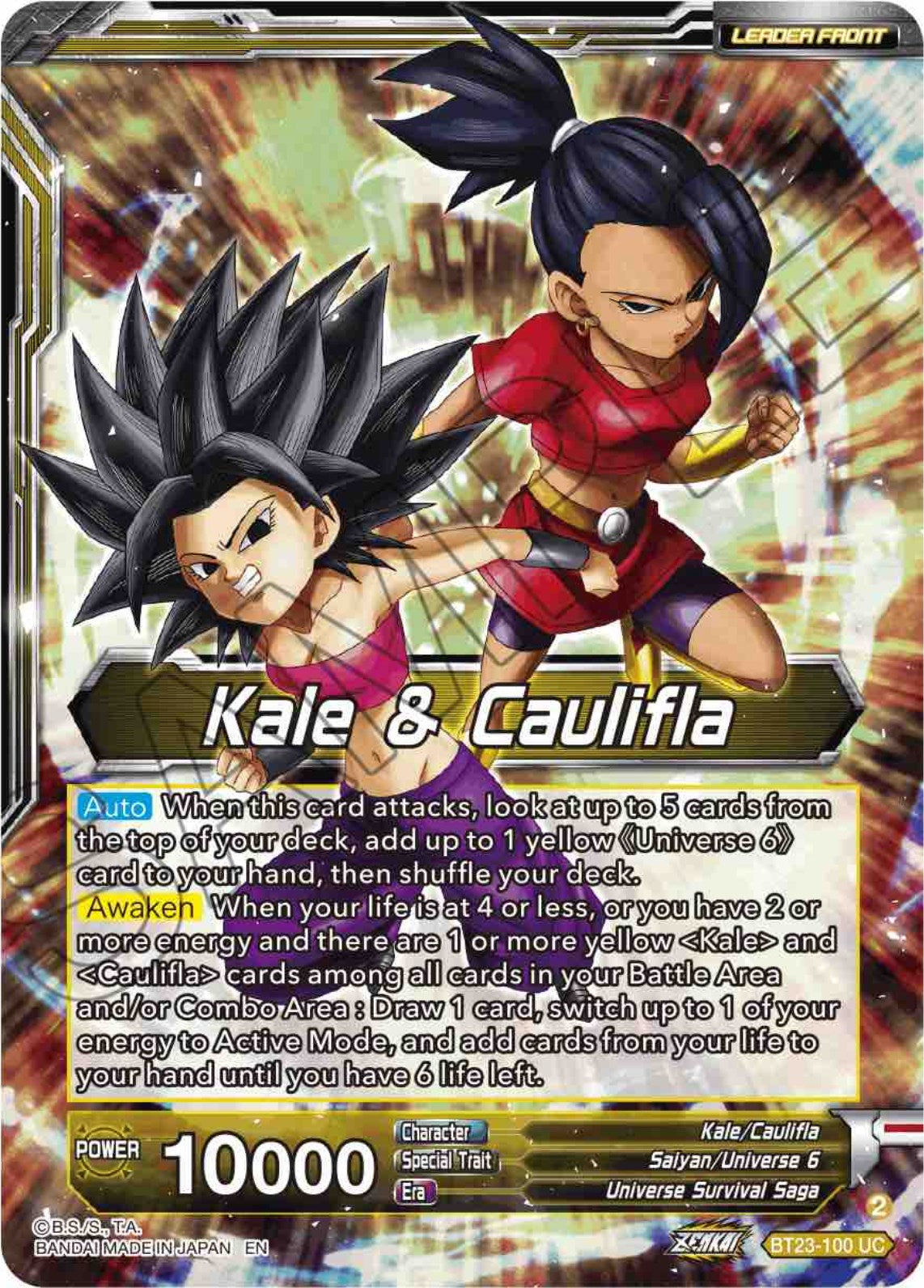 Kale & Caulifla // Kefla, Potara-Fusion Dilemma (BT23-100) [Perfect Combination] | Sanctuary Gaming