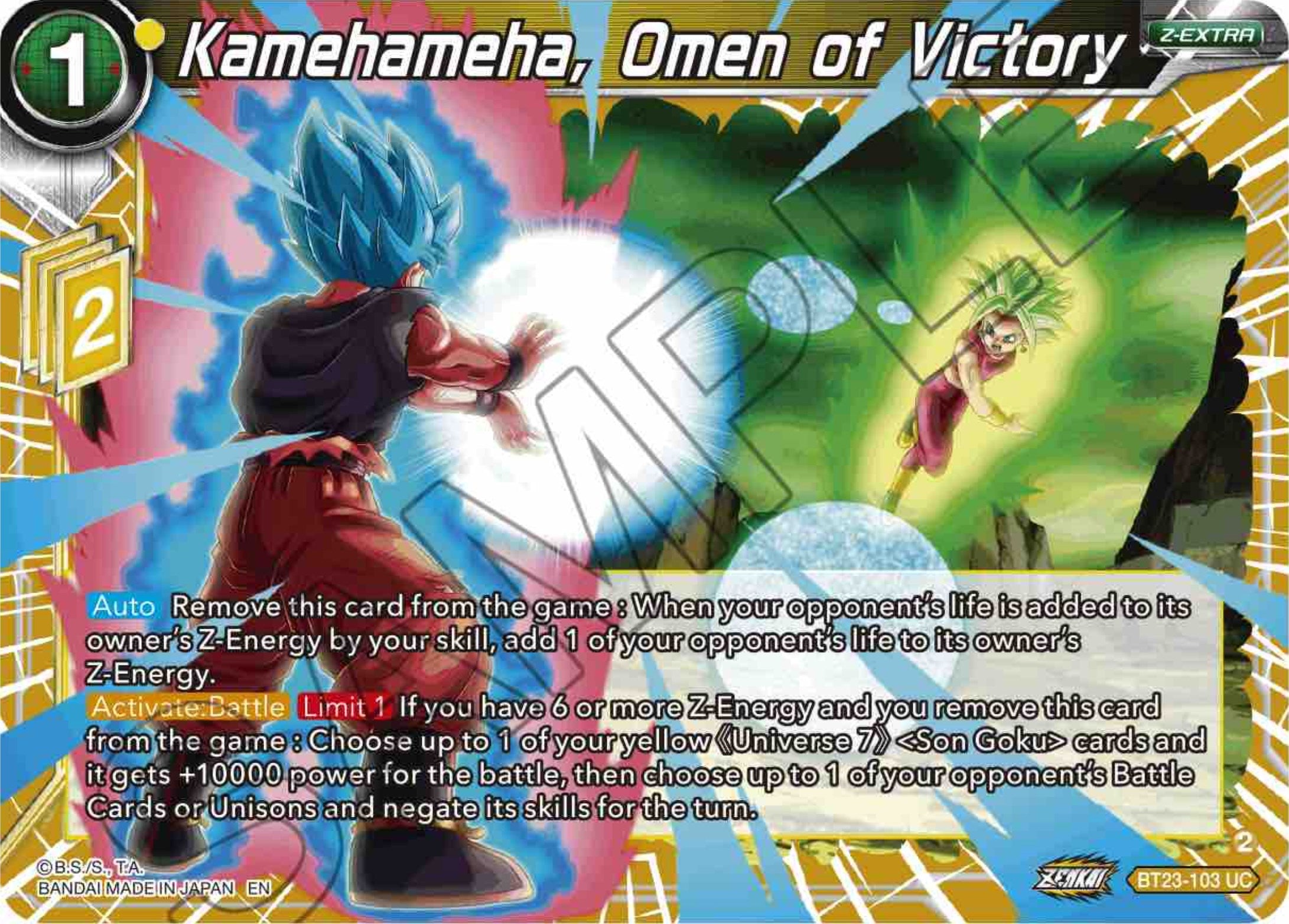 Kamehameha, Omen of Victory (BT23-103) [Perfect Combination] | Sanctuary Gaming