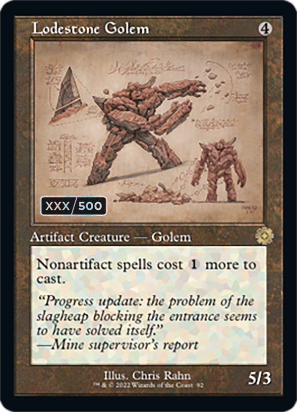 Lodestone Golem (Retro Schematic) (Serial Numbered) [The Brothers' War Retro Artifacts] | Sanctuary Gaming