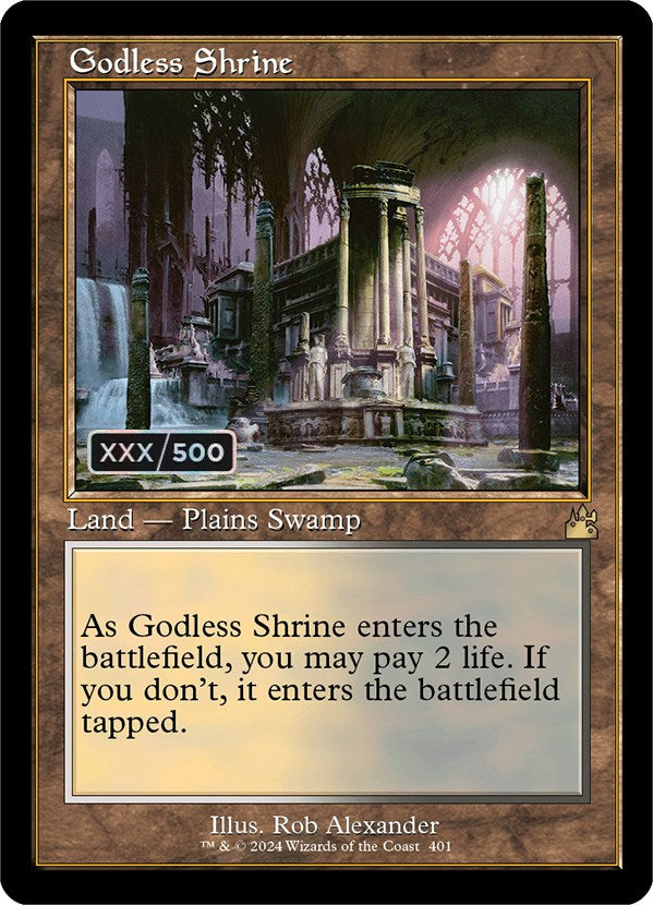 Godless Shrine (Retro) (Serialized) [Ravnica Remastered] | Sanctuary Gaming