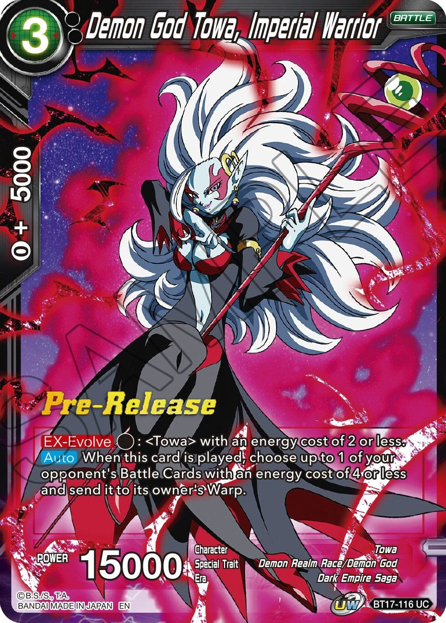 Demon God Towa, Imperial Warrior (BT17-116) [Ultimate Squad Prerelease Promos] | Sanctuary Gaming