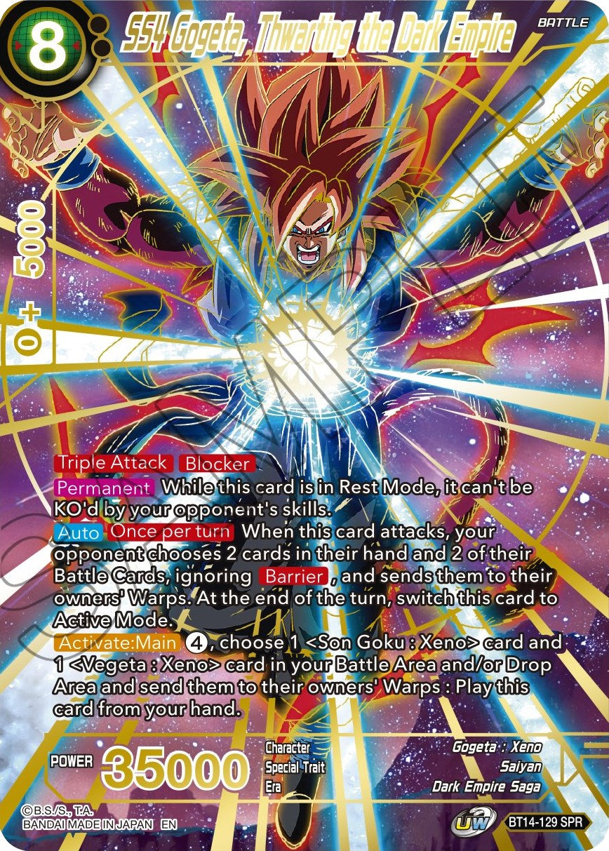 SS4 Gogeta, Thwarting the Dark Empire (SPR) (BT14-129) [Cross Spirits] | Sanctuary Gaming