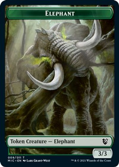 Elephant // Spirit Double-sided Token [Innistrad: Midnight Hunt Commander] | Sanctuary Gaming