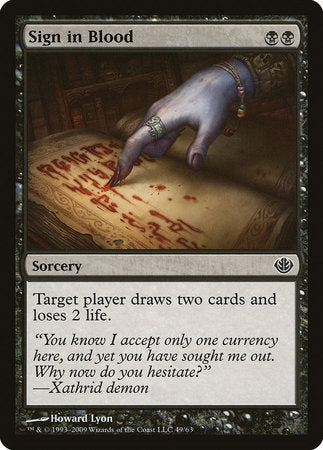 Sign in Blood [Duel Decks: Garruk vs. Liliana] | Sanctuary Gaming