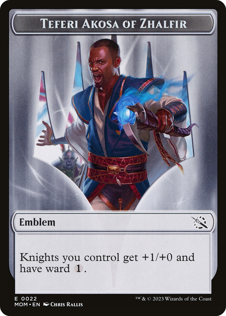 Treasure (21) // Teferi Akosa of Zhalfir Emblem Double-Sided Token [March of the Machine Tokens] | Sanctuary Gaming