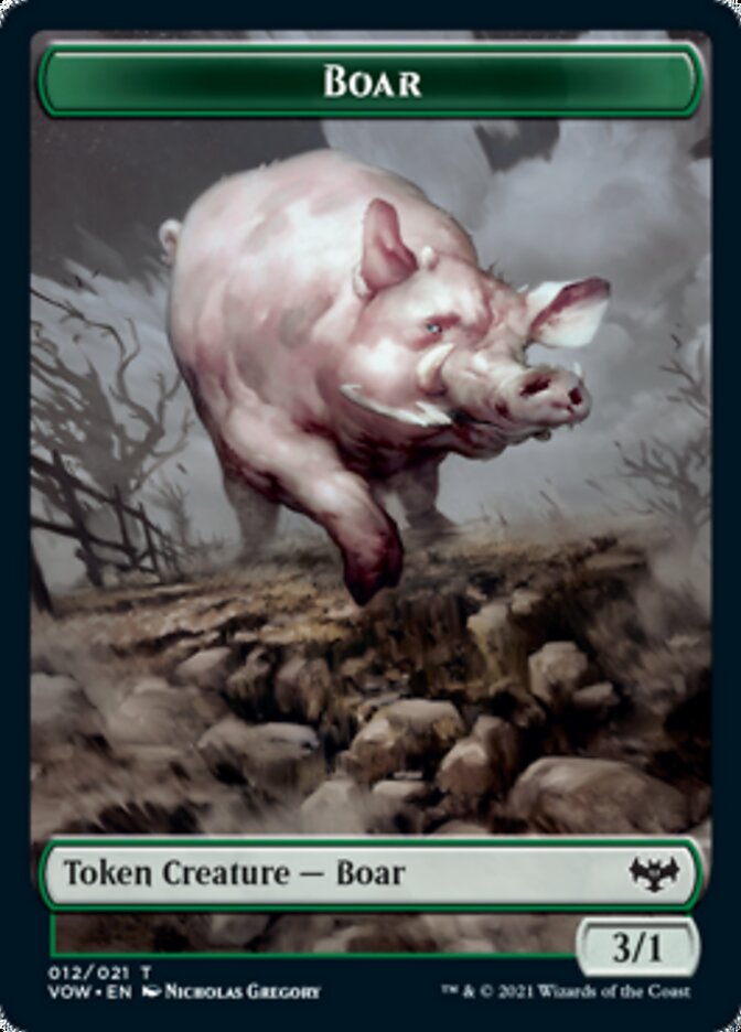 Wolf (011) // Boar Double-sided Token [Innistrad: Crimson Vow Tokens] | Sanctuary Gaming